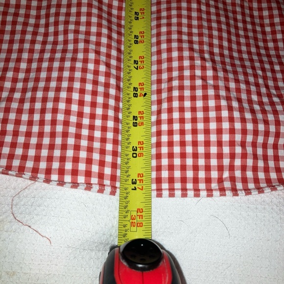 Duluth Trading Co Mens Large Red White Plaid Check UNTUCKED Button Up Shirt - Picture 7 of 8